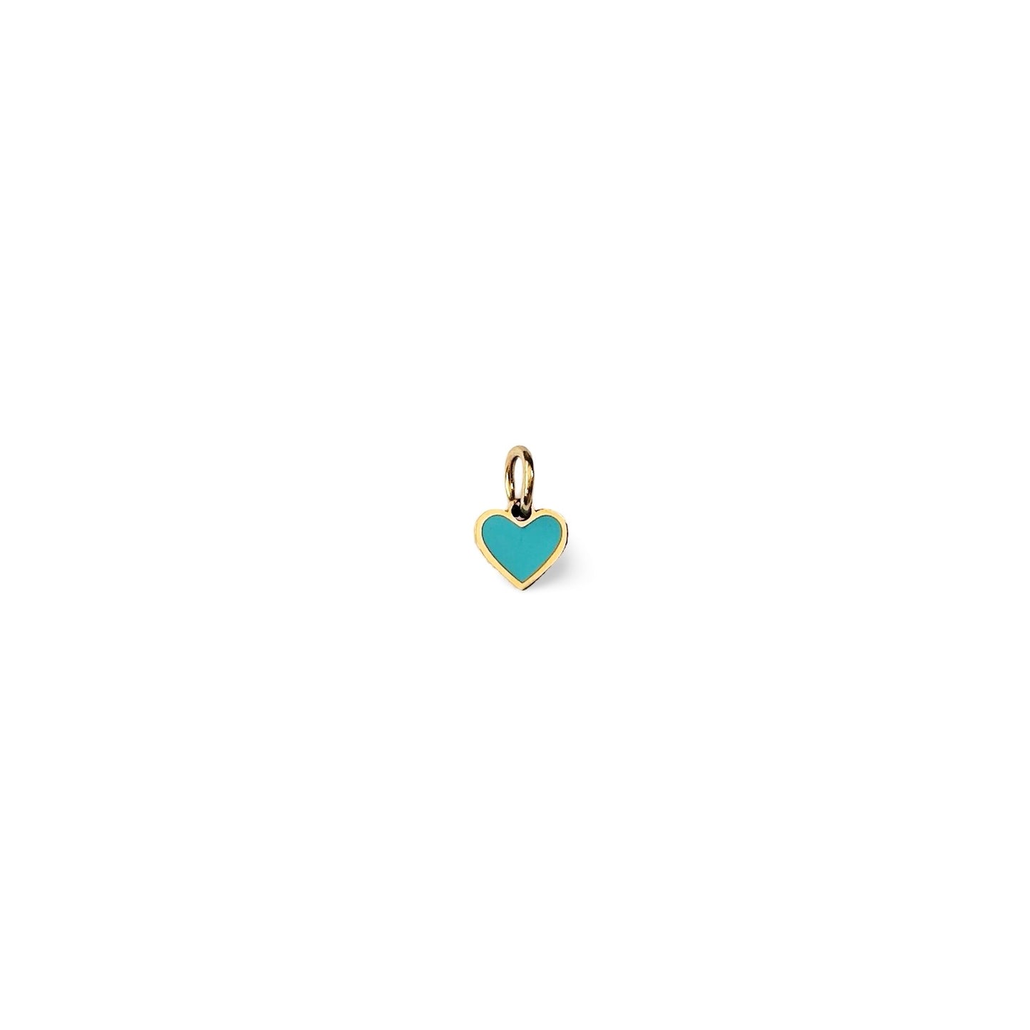 Charm coeur doré rose / turquoise