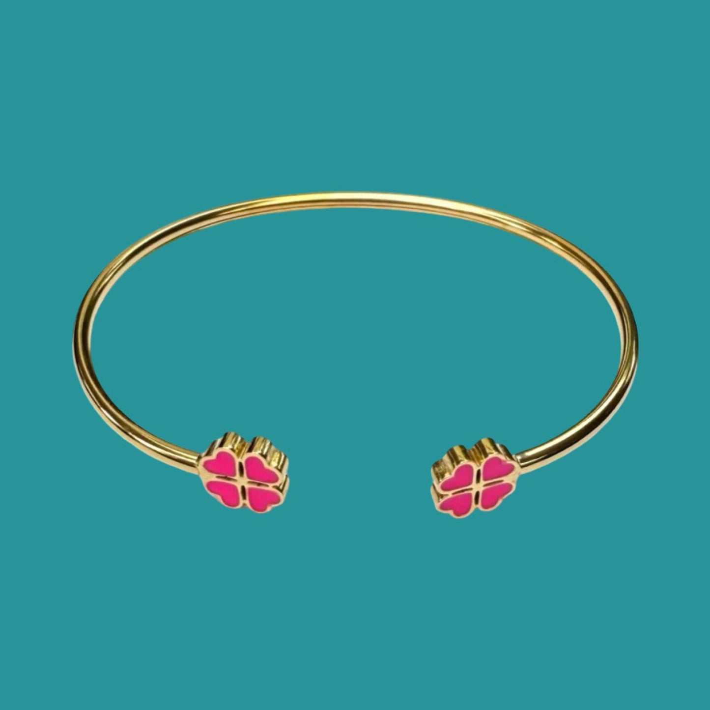 Bracelet "Lucky" émaillé rose