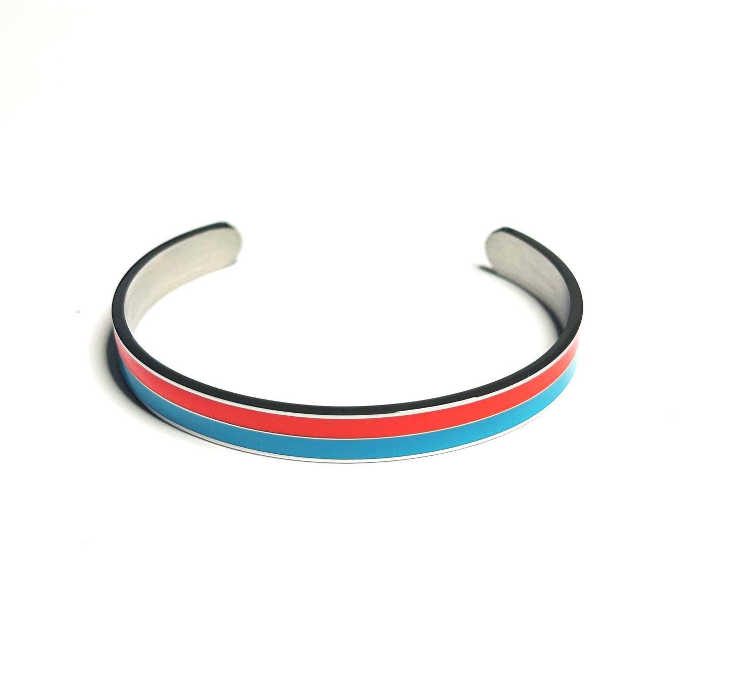 Bracelet "bicolore" argenté turquoise orange