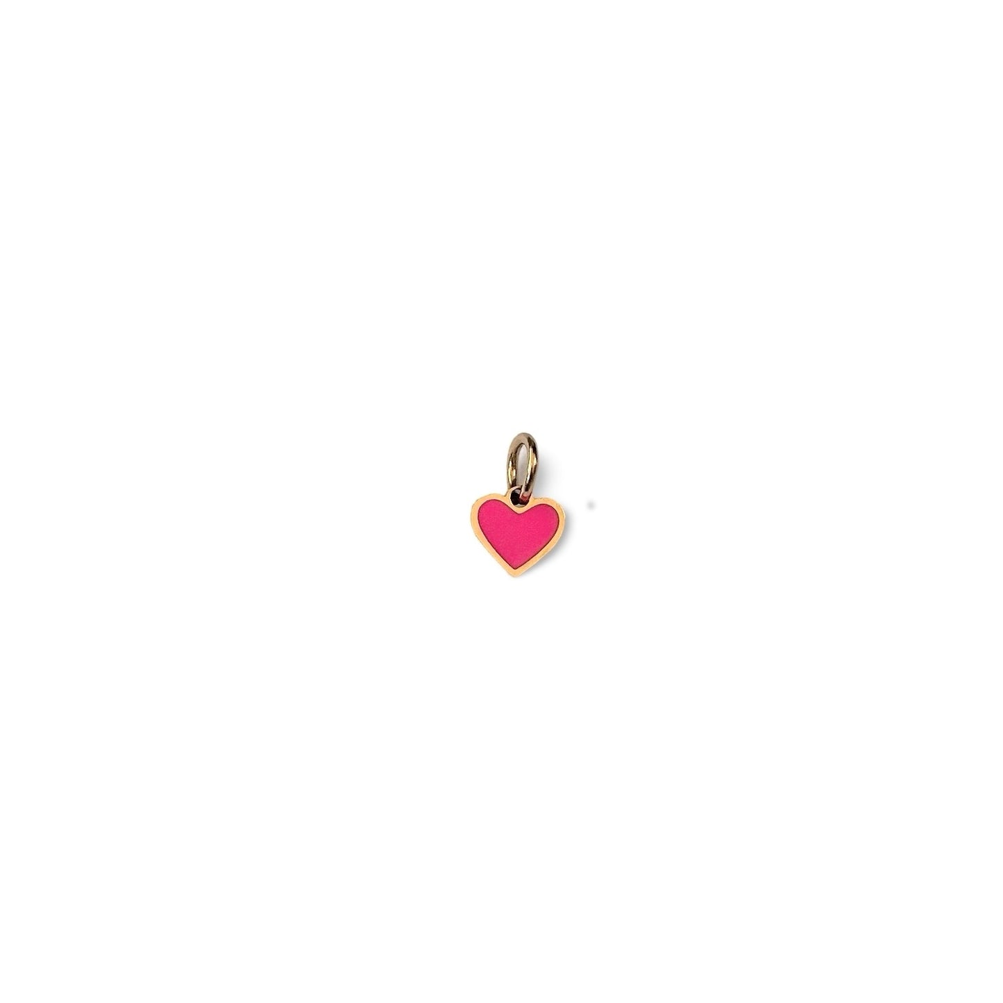 Charm coeur doré rose / turquoise