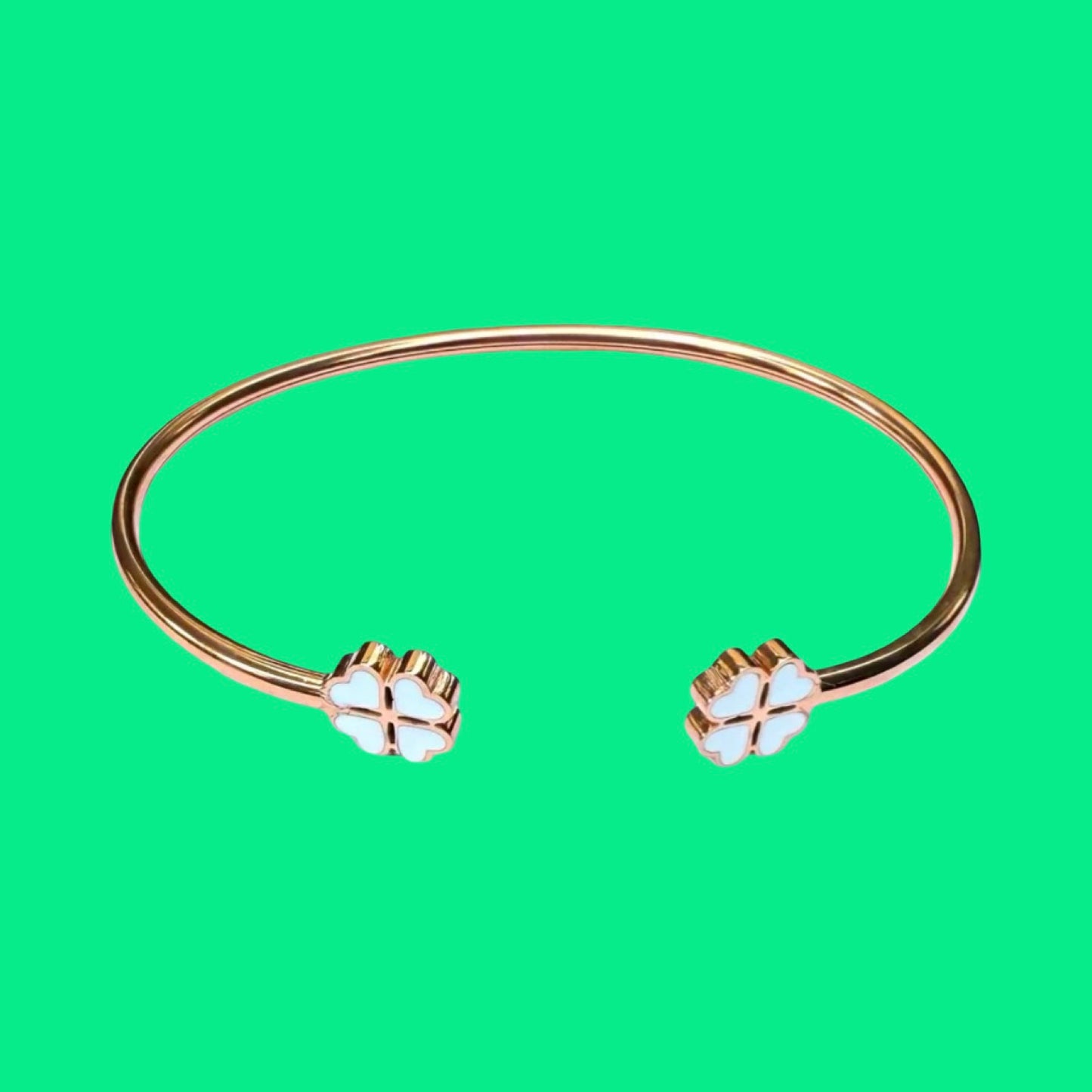 Bracelet "Lucky" émaillé blanc