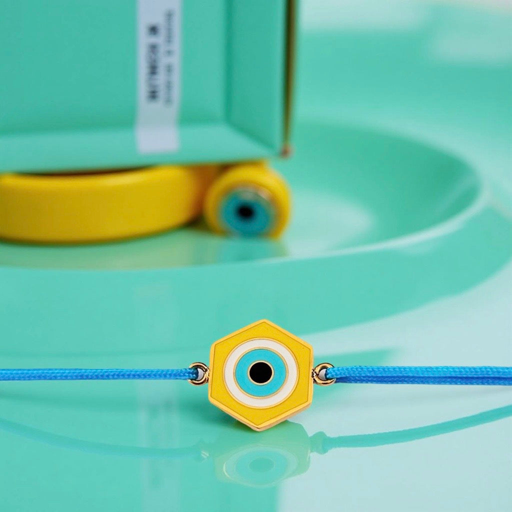 Bracelet "Aura" doré jaune turquoise