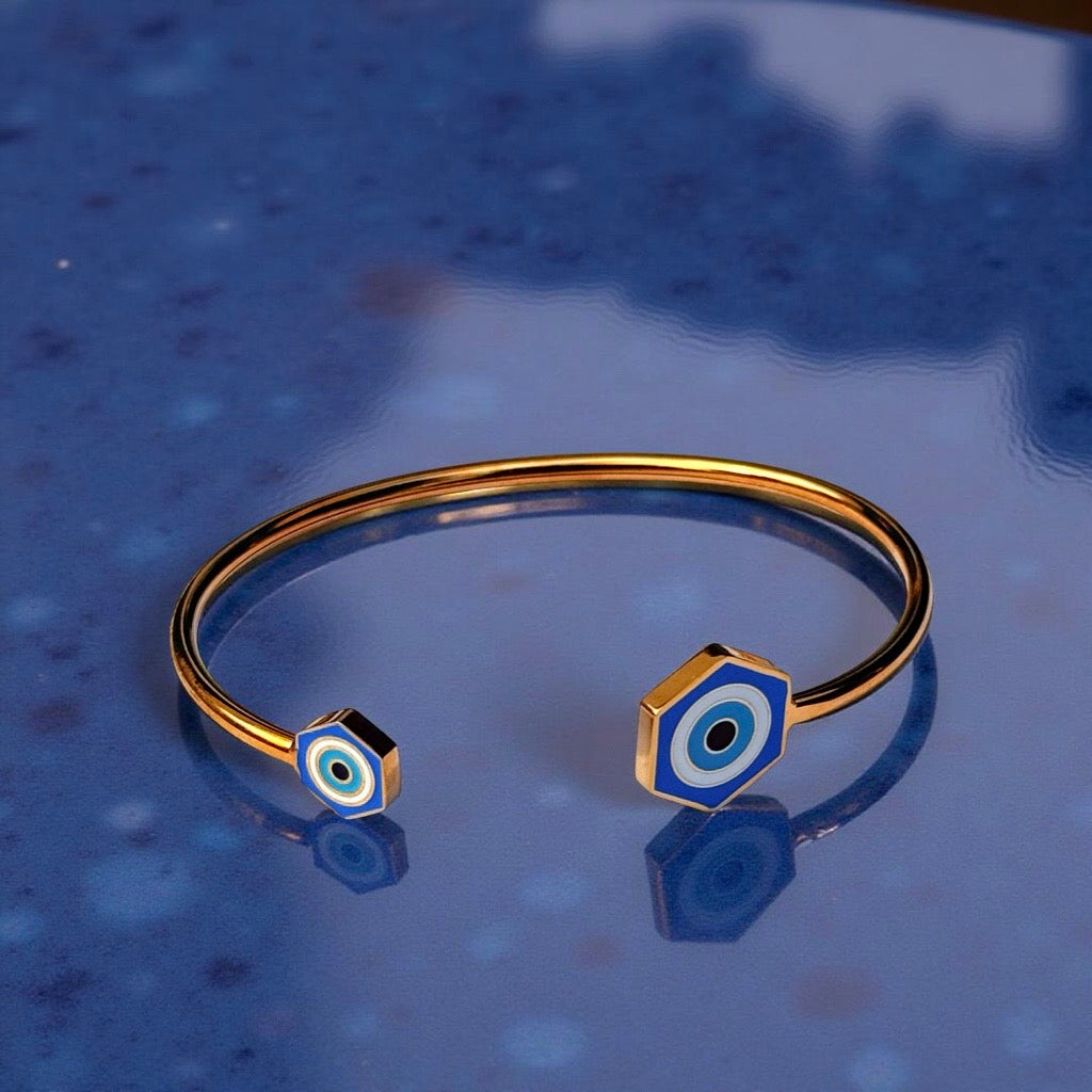 Bracelet "Aura" doré bleu