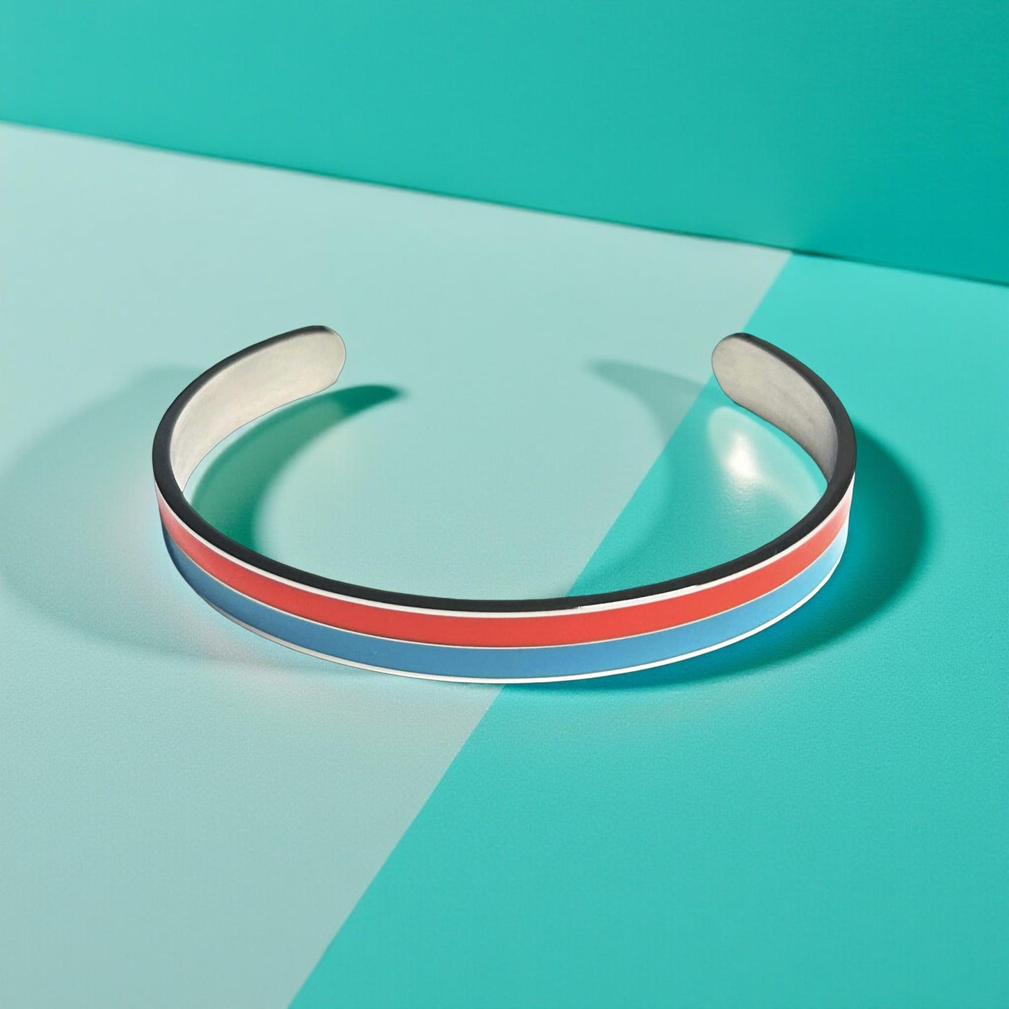 Bracelet "bicolore" argenté turquoise orange