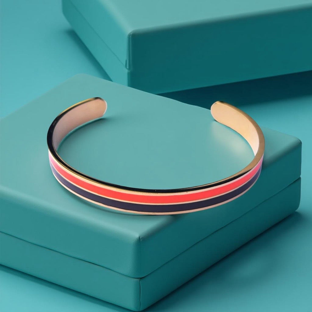 Bracelet "bicolore" doré marron orange
