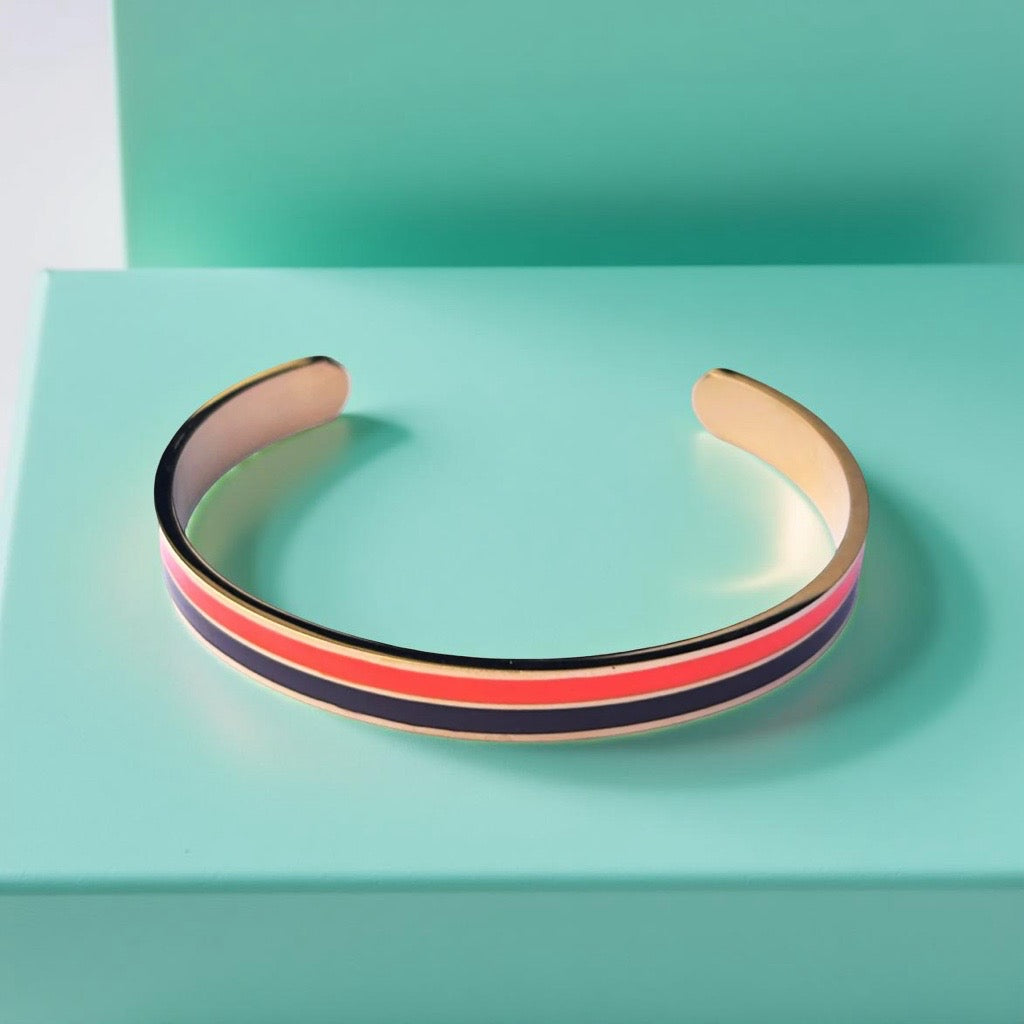 Bracelet "bicolore" doré marron orange