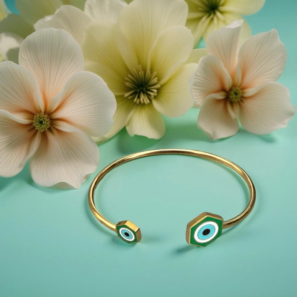 Bracelet "Aura" doré vert