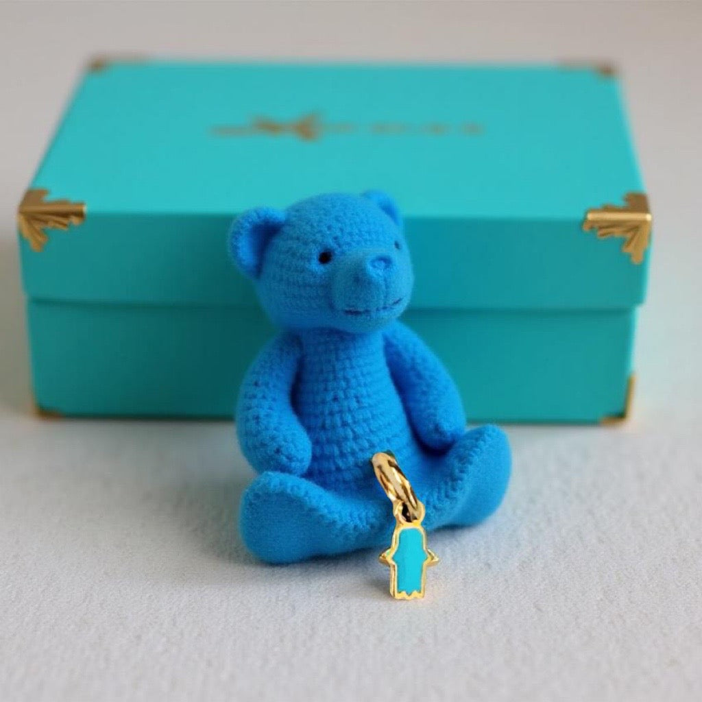 Charm doré Fatima turquoise rouge