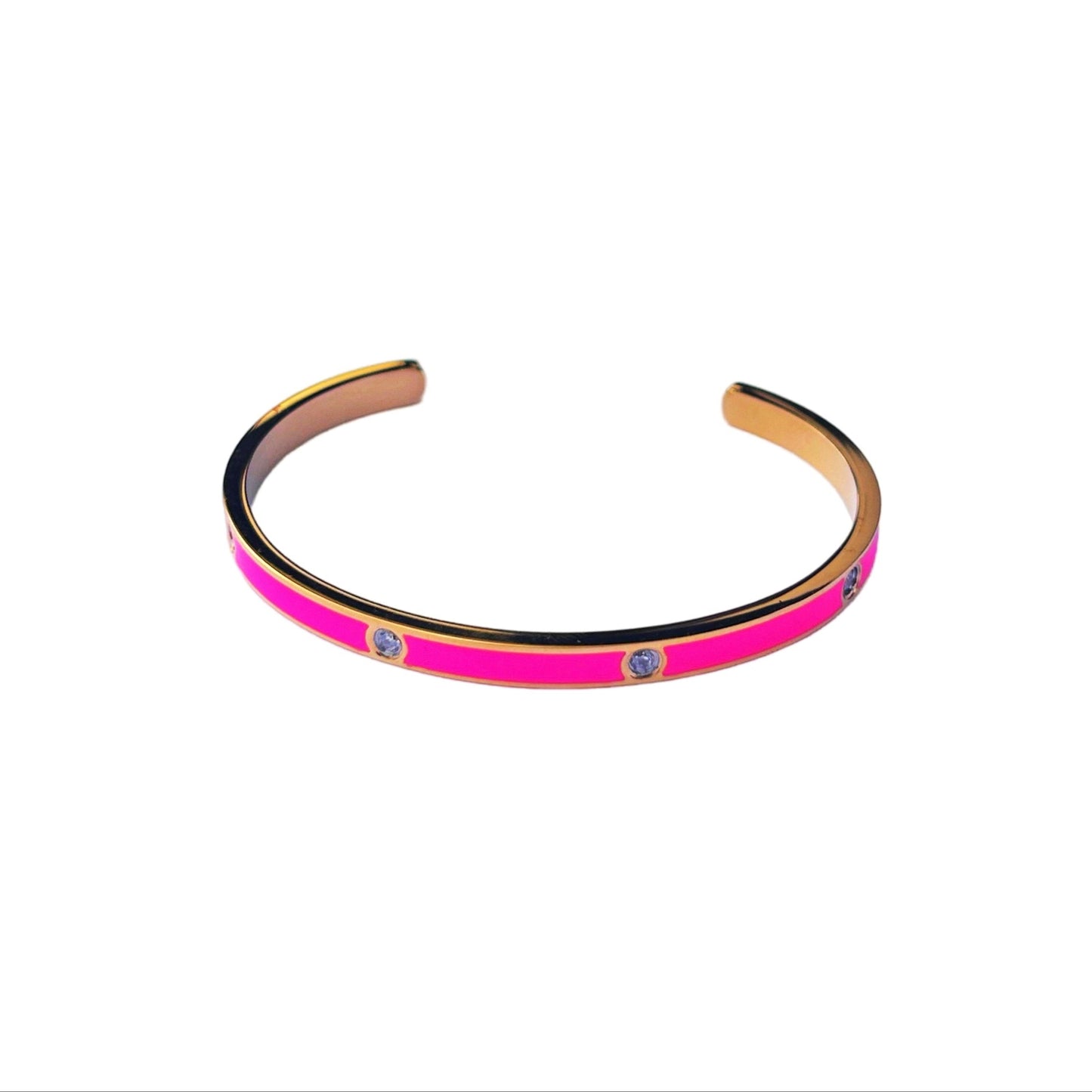 Bracelet rose fluo serti