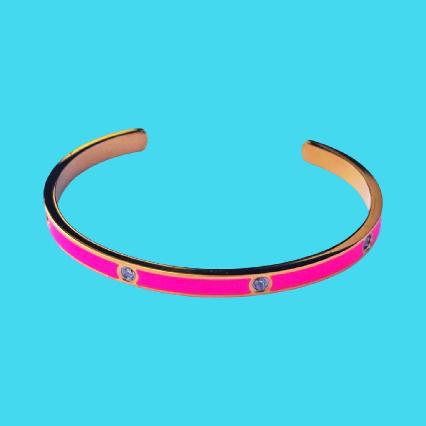 Bracelet rose fluo serti