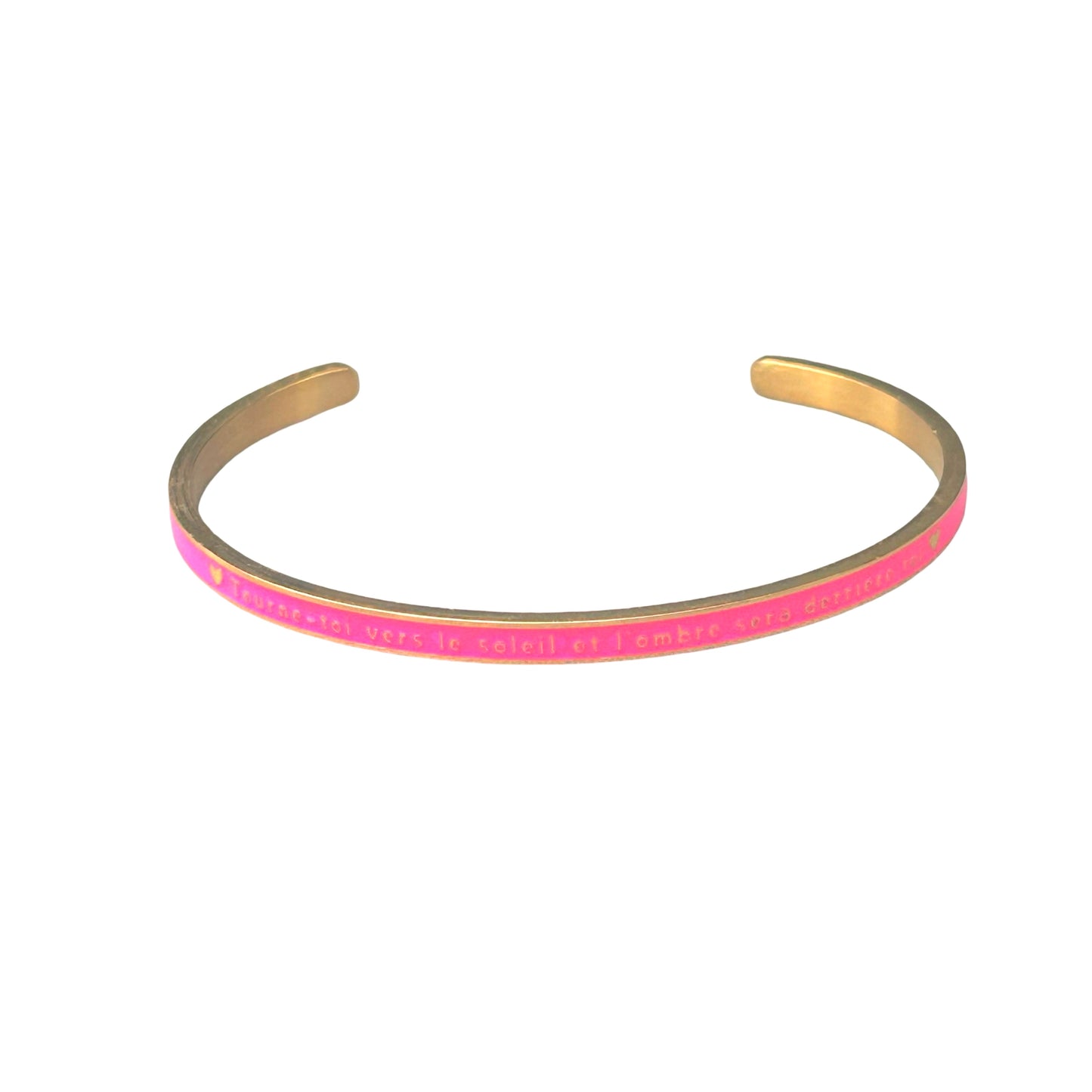 Bracelet "soleil" émaillé doré rose