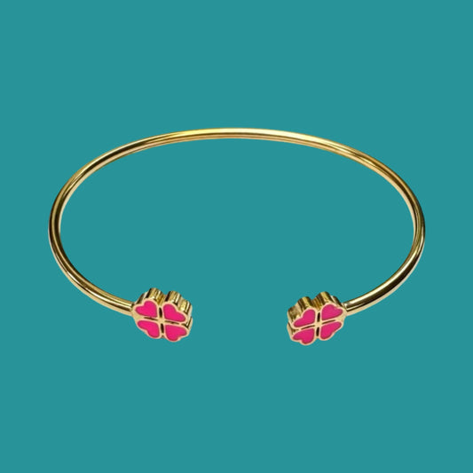Bracelet "Lucky" émaillé rose