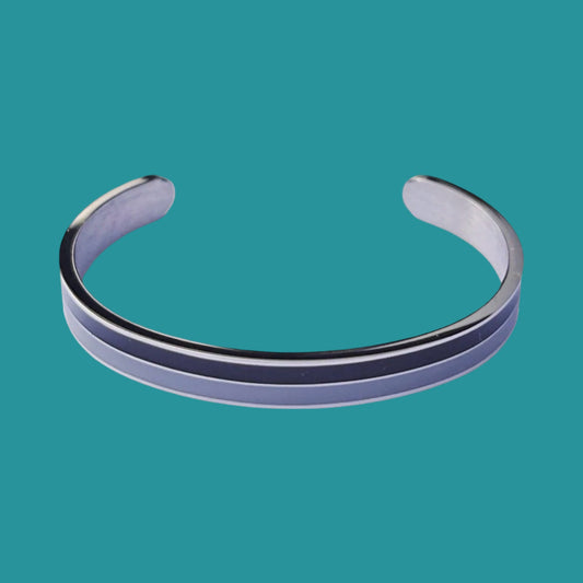 Bracelet bicolore argenté gris / noir