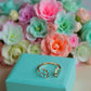 Bague "Trèfle" dorée turquoise