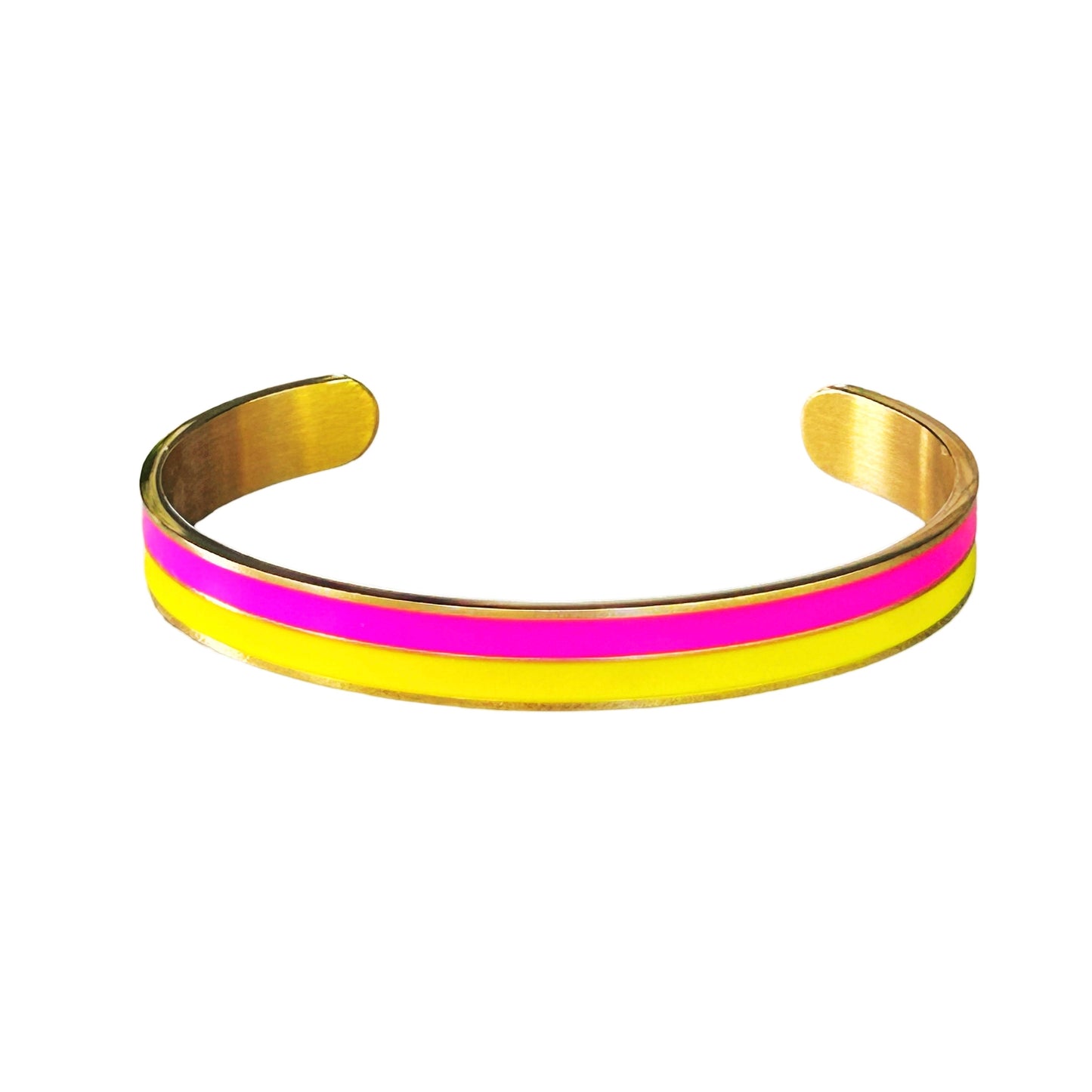 Bracelet jonc doré rose et jaune