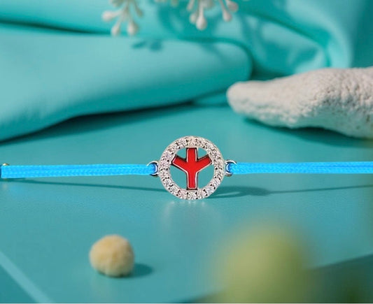 Bracelet : Peace & love rouge turquoise