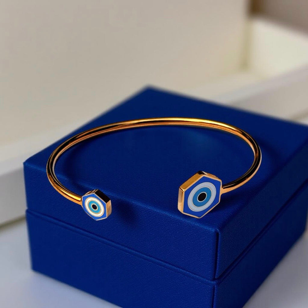 Bracelet "Aura" doré bleu