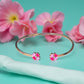 Bracelet "Trèfle à 4 coeurs" émaillé doré rose