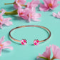 Bracelet "Trèfle à 4 coeurs" émaillé doré rose