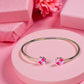 Bracelet "Trèfle à 4 coeurs" émaillé doré rose