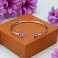 Bracelet "Trèfle à 4 coeurs" émaillé bordeaux