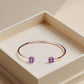 Bracelet "Trèfle à 4 coeurs" émaillé bordeaux