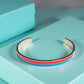 Bracelet  jonc doré turquoise orange