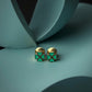 Boucles d'oreille "trèfle" dorées et émaillées vert