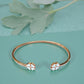 Bracelet "Trèfle à 4 coeurs" émaillé blanc