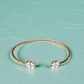 Bracelet "Trèfle à 4 coeurs" émaillé blanc
