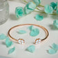 Bracelet "Trèfle à 4 coeurs" émaillé blanc