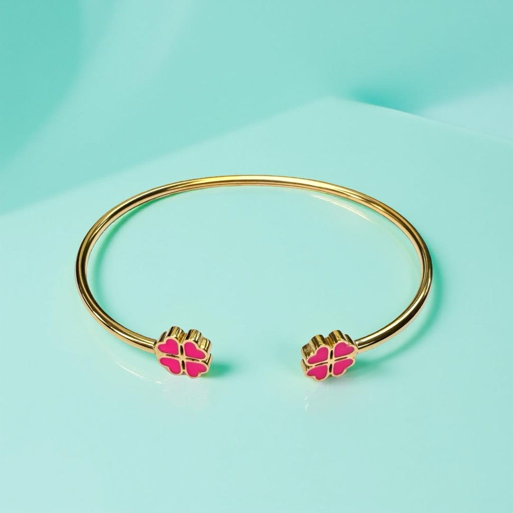 Bracelet "Trèfle"  rose