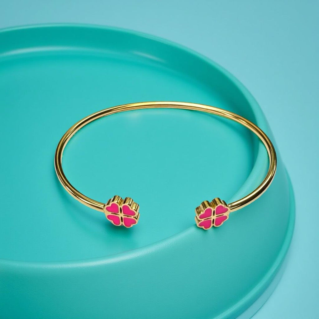 Bracelet "Trèfle"  rose
