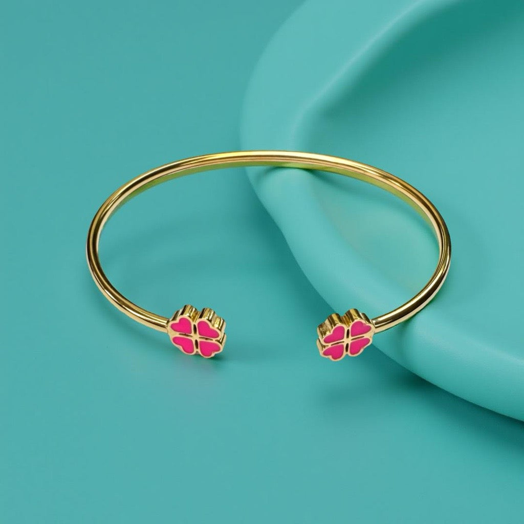 Bracelet "Trèfle"  rose