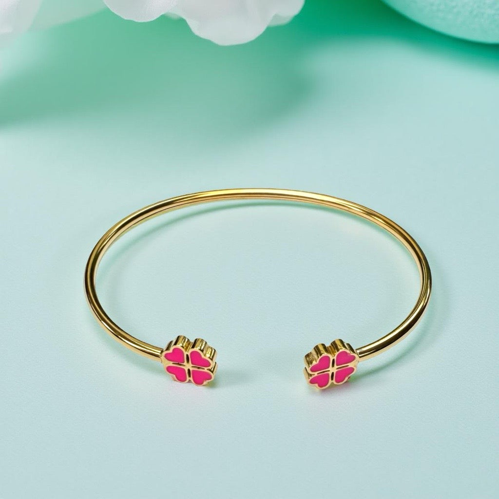 Bracelet "Trèfle"  rose