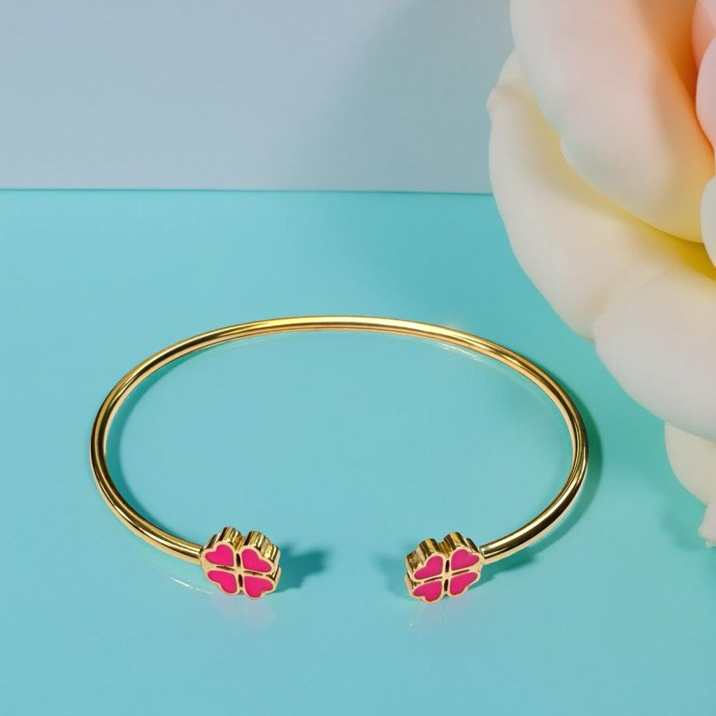 Bracelet "Trèfle"  rose