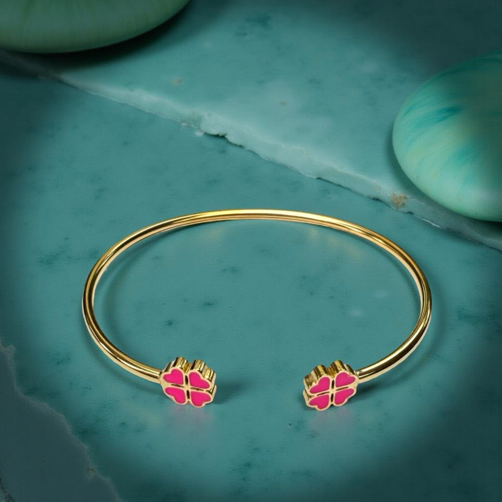Bracelet "Trèfle"  rose