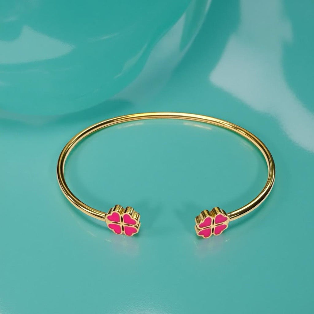 Bracelet "Trèfle"  rose