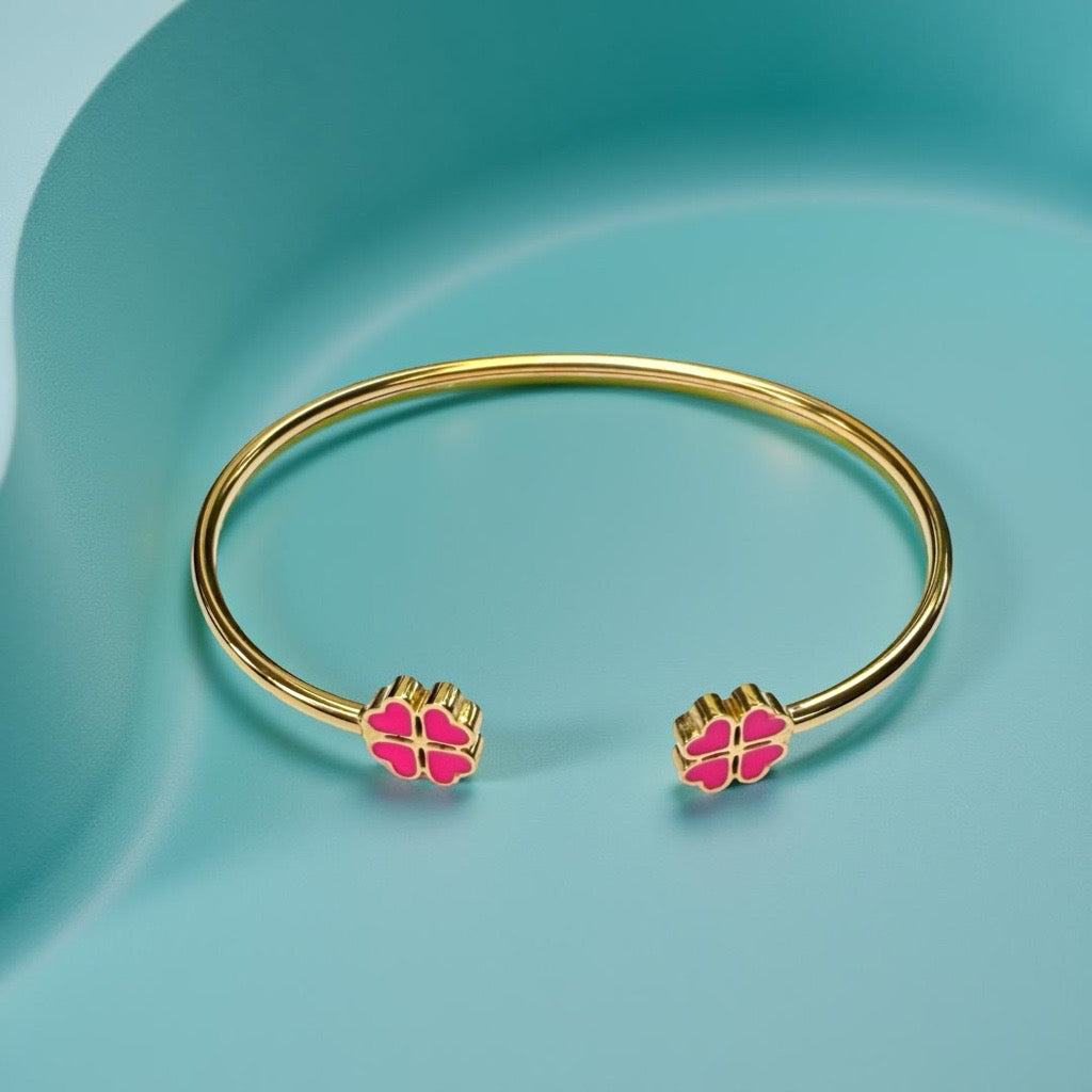 Bracelet "Trèfle"  rose