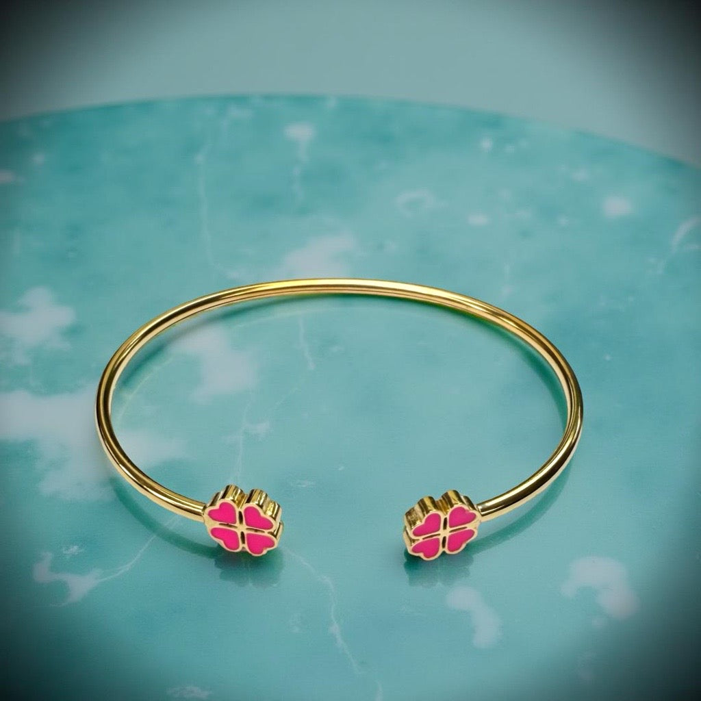 Bracelet "Trèfle"  rose