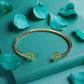 Bracelet "Trèfle" doré vert