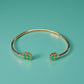 Bracelet "Trèfle" doré vert