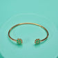 Bracelet "Trèfle" doré vert