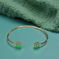 Bracelet "Trèfle" doré vert
