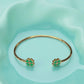 Bracelet "Trèfle" doré vert