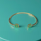 Bracelet "Trèfle" doré vert