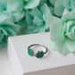 Bague "Trèfle" argenté vert