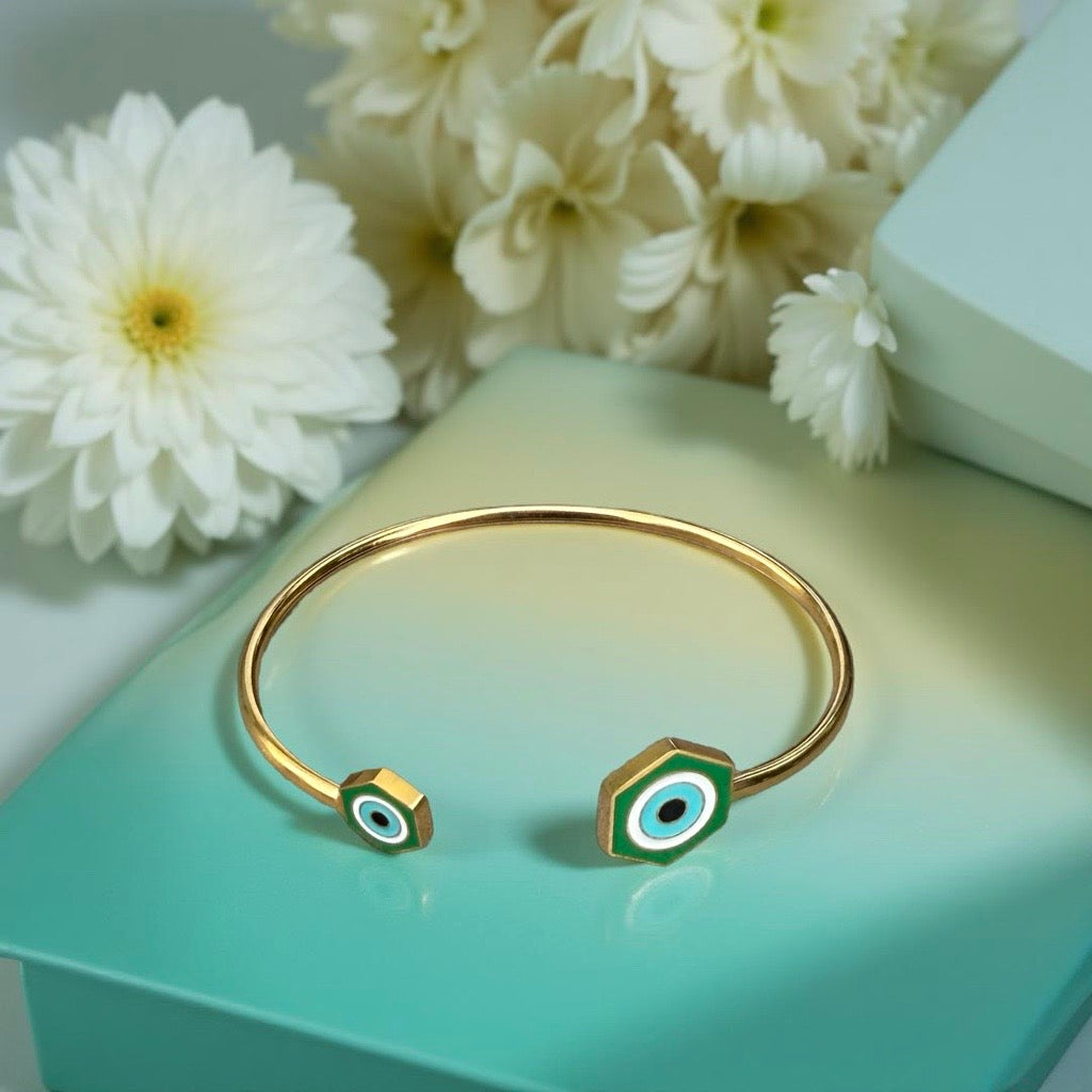 Bracelet "Aura" doré vert