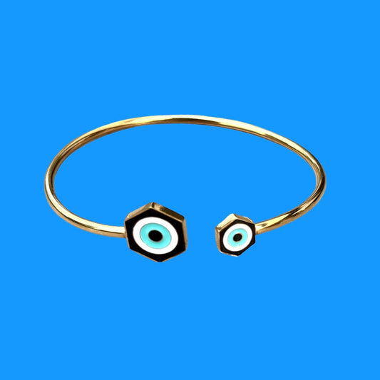 Bracelet "Aura" doré émaillé noir