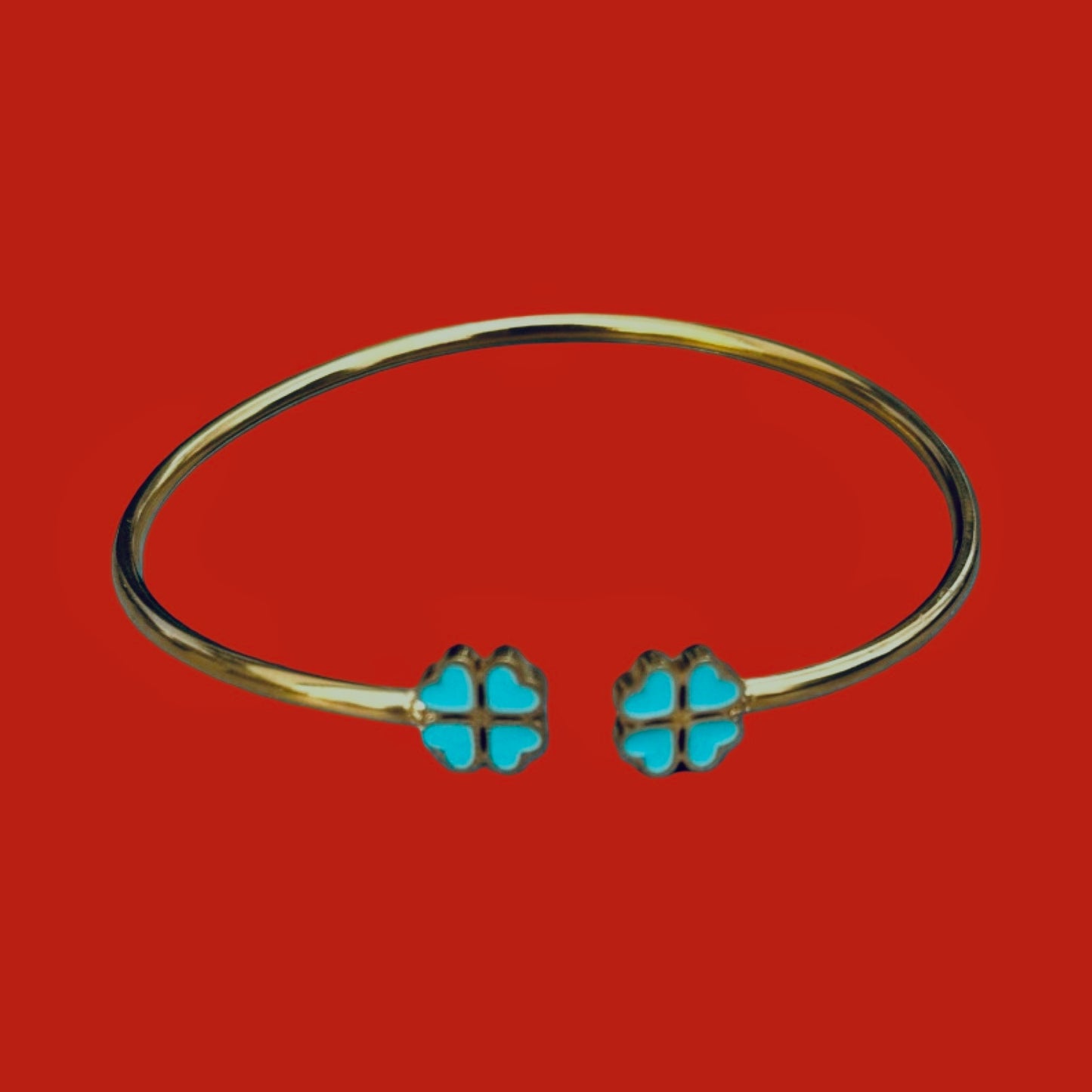 Bracelet "Lucky" émaillé turquoise